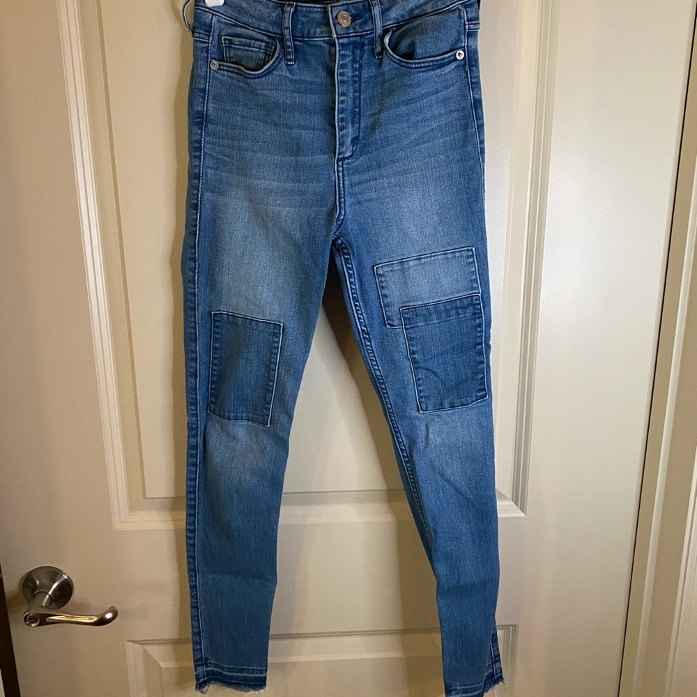 Abercrombie and Fitch faux patch jeans